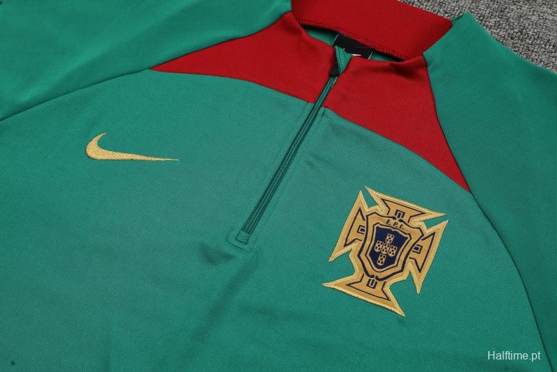 2022 Portugal Half Zipper Green Tracksuit