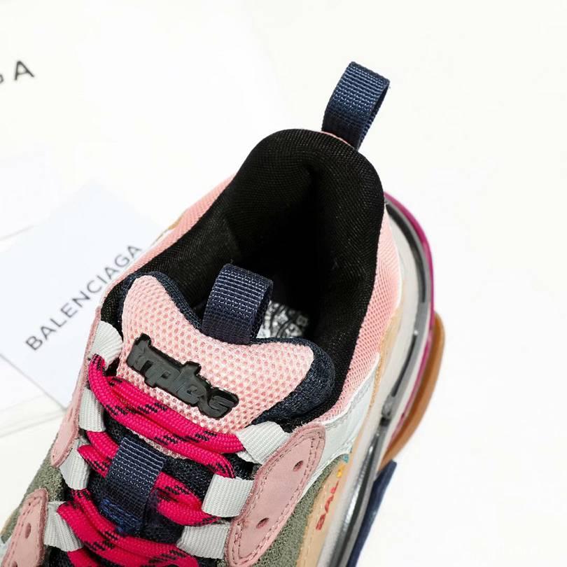 Men/Women Balenciaga Triple S Pink/Wheat Sneaker Item 6380400