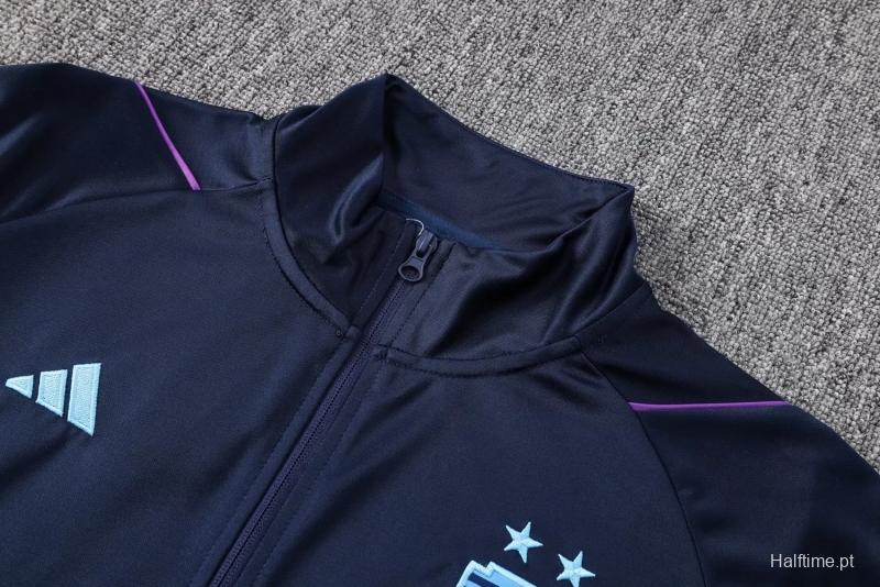 3 Stars 2022 Argentina Navy Full Zipper Tracksuit