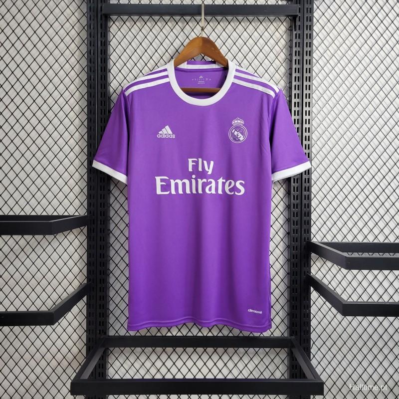 Retro Real Madrid 17 18 Away Purple Jersey Halftime