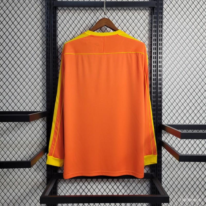 Retro Long Sleeve 1998 Brazil Goalkeeper Orange Jersey