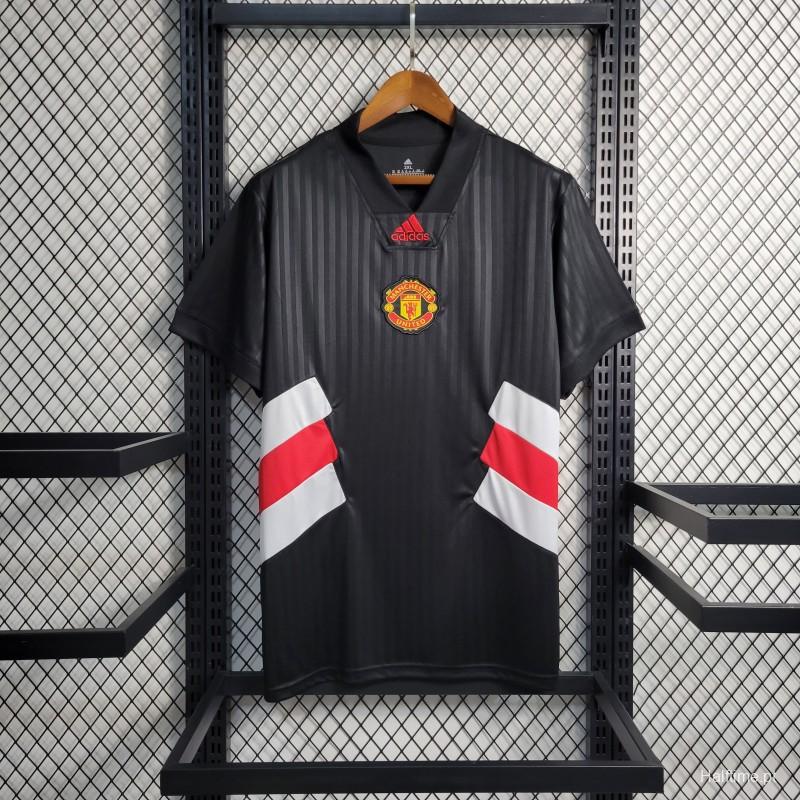 23-24 Manchester United Black ICON Jersey Embroidery Logo