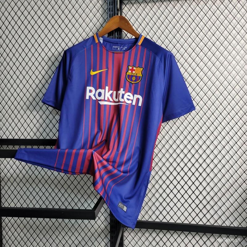 Retro 17-18 Barcelona Home Soccer Jersey