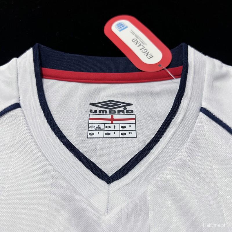 Retro 2002 England Home Soccer Jersey