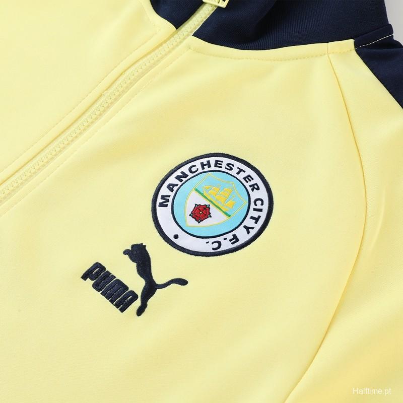 23/24 Manchester City Yellow Full Zipper Jacket +Pants