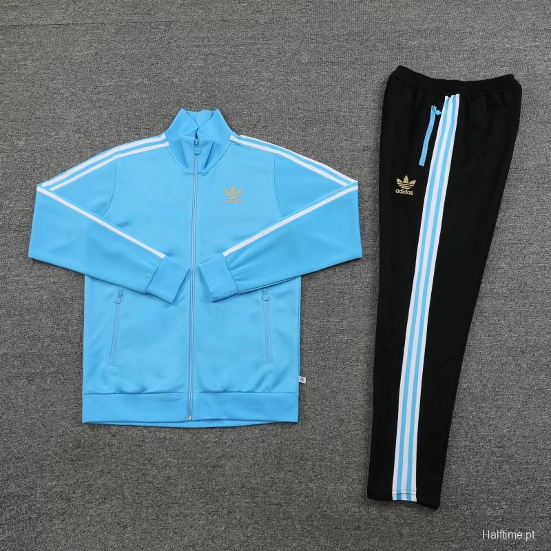 2023 Adidas Original Sky Blue Full Zipper Jacket +Pants