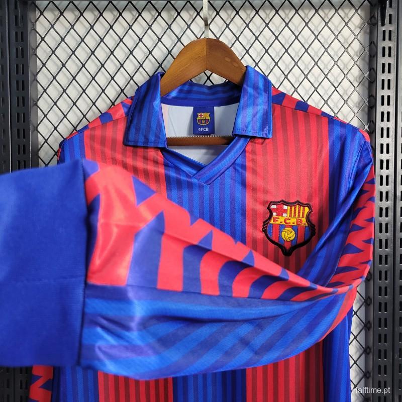 Retro 91/92 Barcelona Home Long Sleeve Jersey