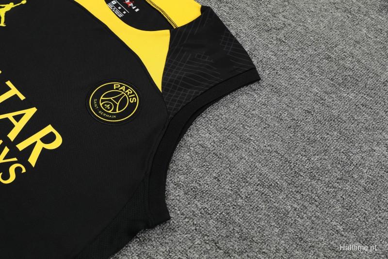 23-24 PSG Black Vest Jersey+Shorts