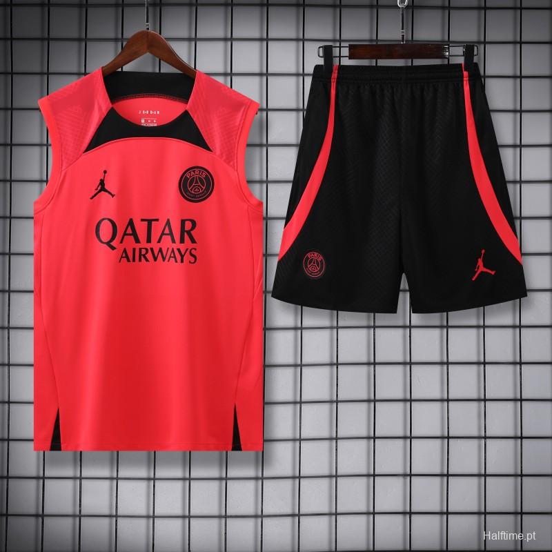 23-24 PSG Carmine Vest Jersey+Shorts