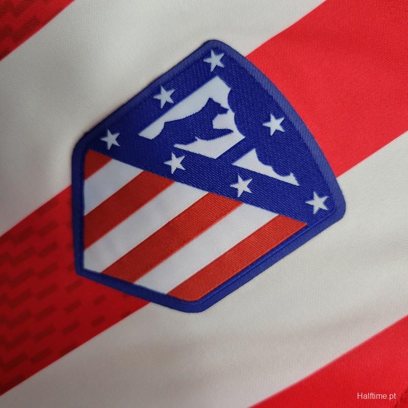 23-24 Atletico Madrid Home Long Sleeve Jersey