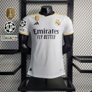 Player Version 23-24 Real Madrid Home Jersey With Full Champion Patches