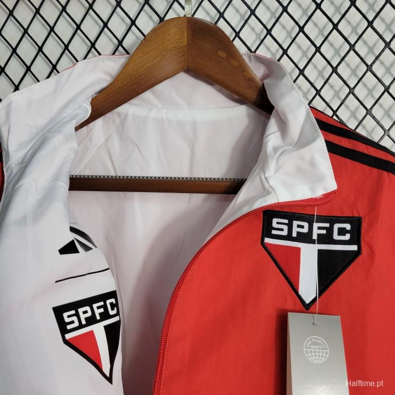 23-24 Sao Paulo Reversible White Red Windbreaker