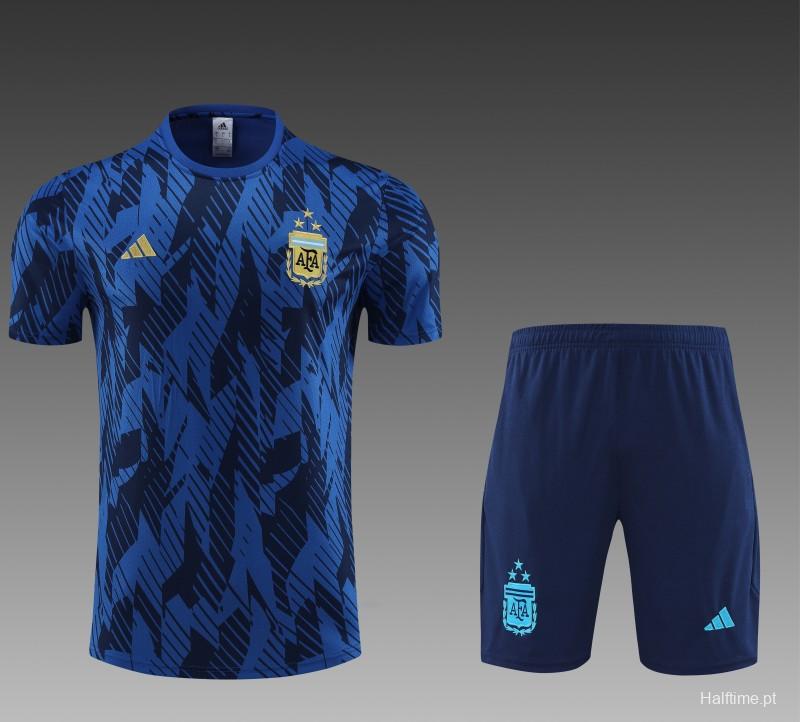 2023 Argentina Navy Stripe Short Sleeve+Shorts