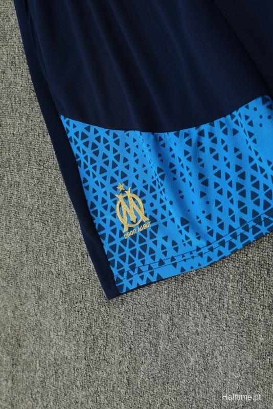 23-24 Olympique Marseille Blue Vest Jersey+Shorts