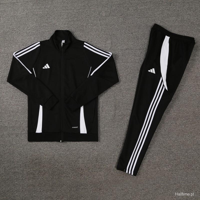 2024 Adidas Black/White Full Zipper Jacket+Pants