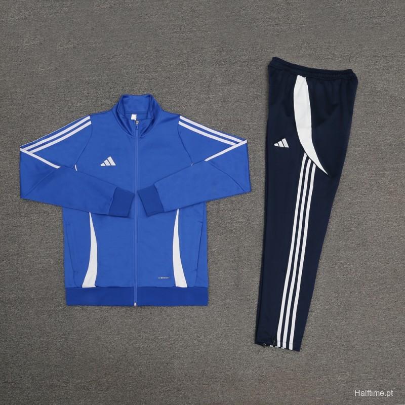 2024 Adidas Blue Half Zipper Jacket+Pants