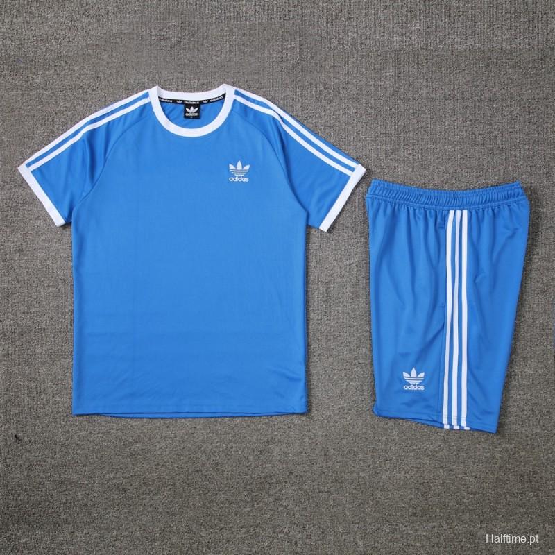 24/25 Adidas Original Blue Short Sleeve Jersey+Shorts