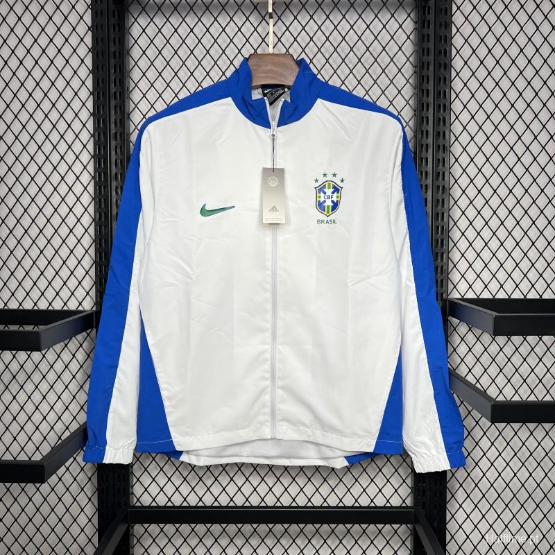 Retro 1994 Brazil White Windbreaker