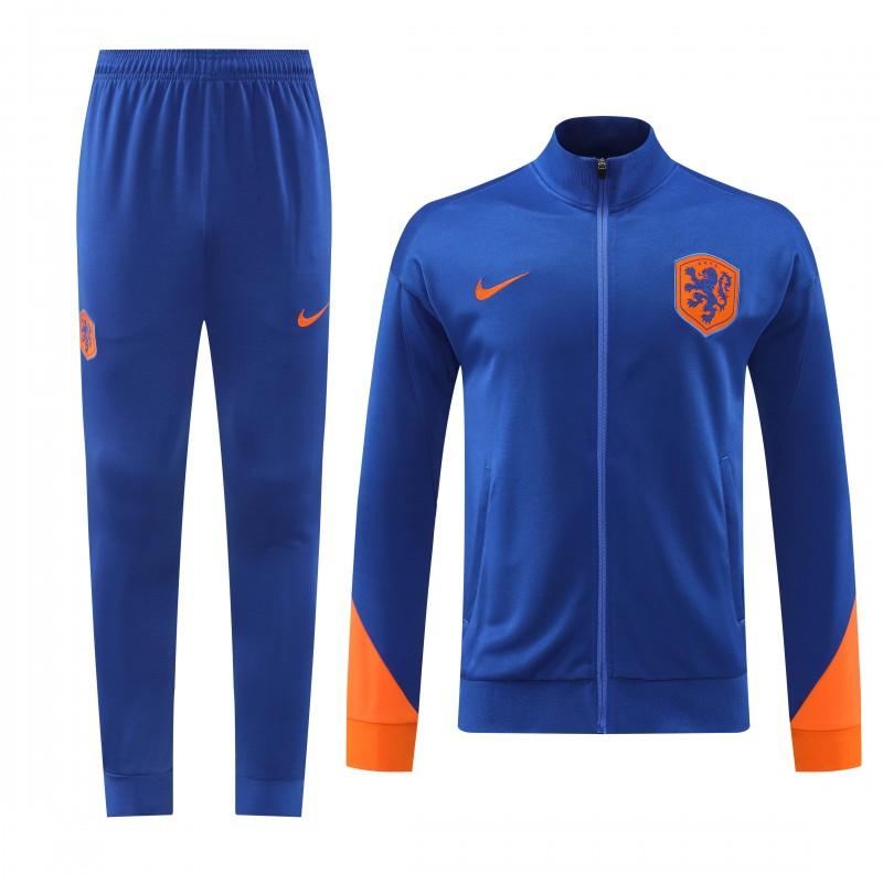 2024 Netherlands Blue Full Zipper Jacket +Long Pants