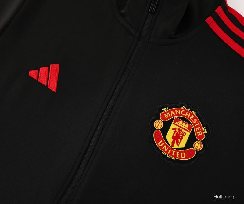 24/25 Manchester United Black Full Zipper Jacket +Long Pants