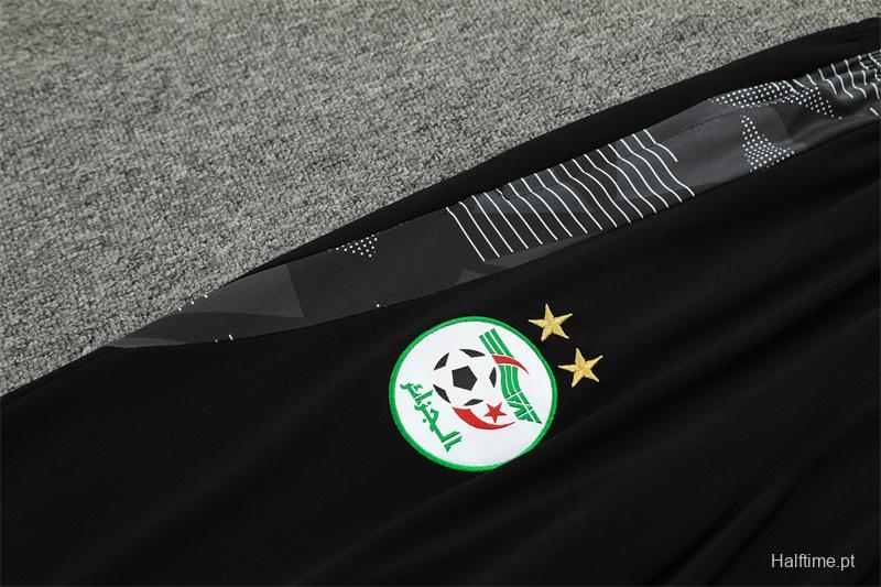 2024 Algeria Black Half Zipper Jacket+Long Pants