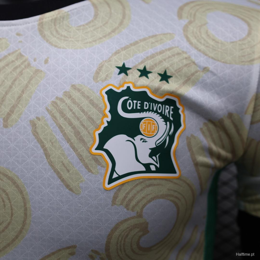 Player Version 2024 IVORY COAST Away White Jersey