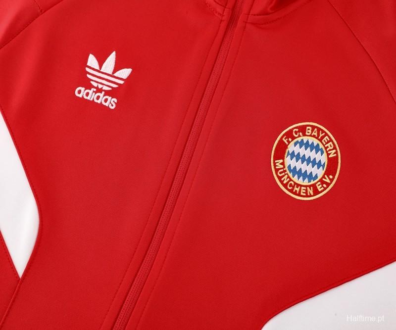 24/25 Bayern Munich Red Full Zipper Jacket +Long Pants