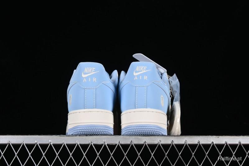Nike Air Force 1 '07 Low Bape Collaboration - Light Grey Blue Casual Sneakers BB9599-204
