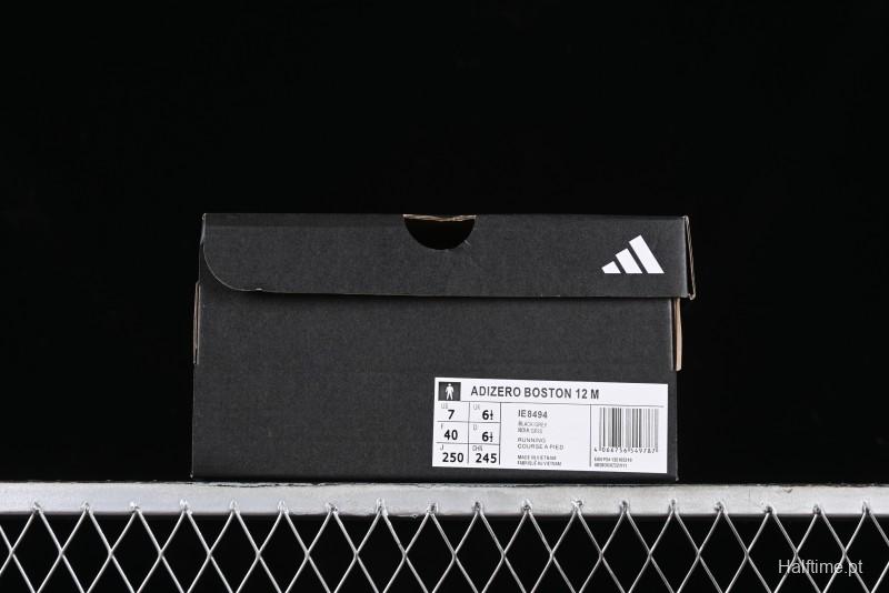 Adidas Adizero Boston 12 M Running Shoes Lightweight Breathable Low-Top with ENERGYROD Carbon Plate - IE8494
