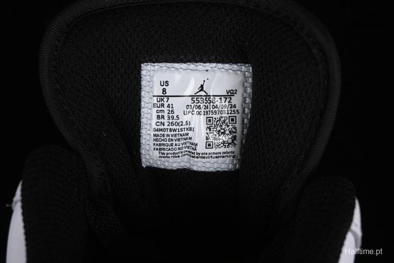 Nike Air Jordan 1 Low AJ1 Black White Gold Hook Basketball Shoes - 553558-172