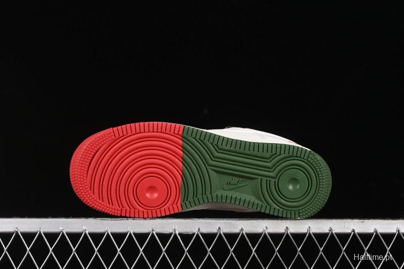 Nike Air Force 1 '07 Low Supreme Casual Sneakers in Beige Red Green - XZ6188-009