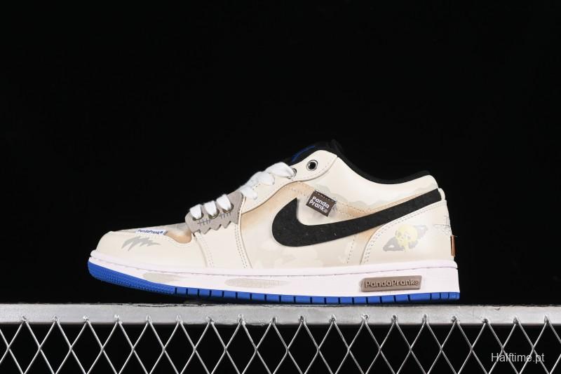Nike Air Jordan 1 Low Retro Basketball Shoes Panda Mischief Pioneer Rider - 553560-140