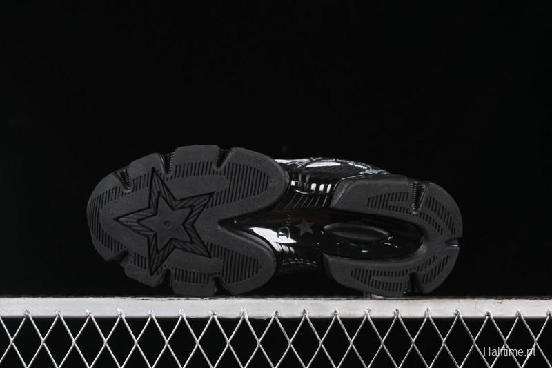 Dior Chrono Round Toe Lace-Up Lifestyle Casual Running Sneakers - 6865 WHITE BLACK