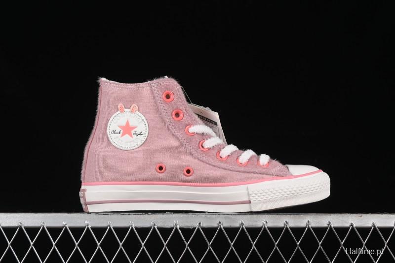 Converse Zoo Happy Pets Series High-Top Casual Sneakers with Plush Lining for Autumn Winter - A12769C