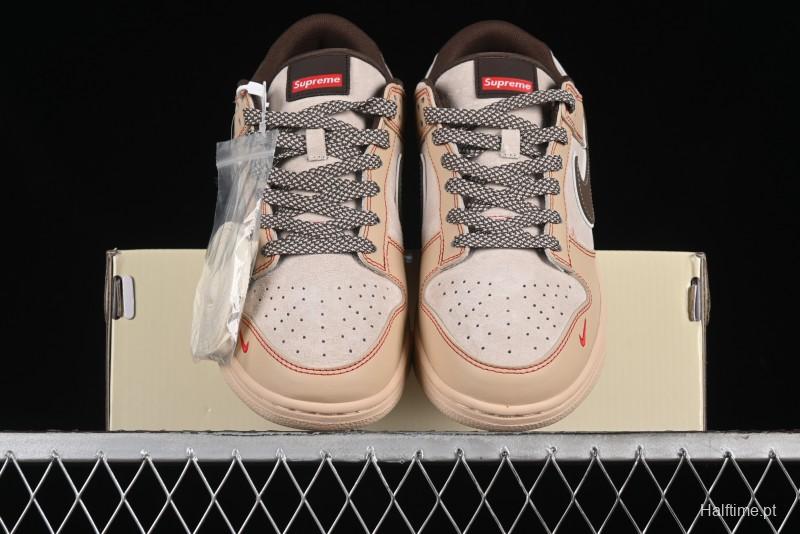 Nike SB Dunk Low SUP Collaboration - Distressed Black Swoosh Anniversary Custom Low-Top Skate Shoes - MM1089-021