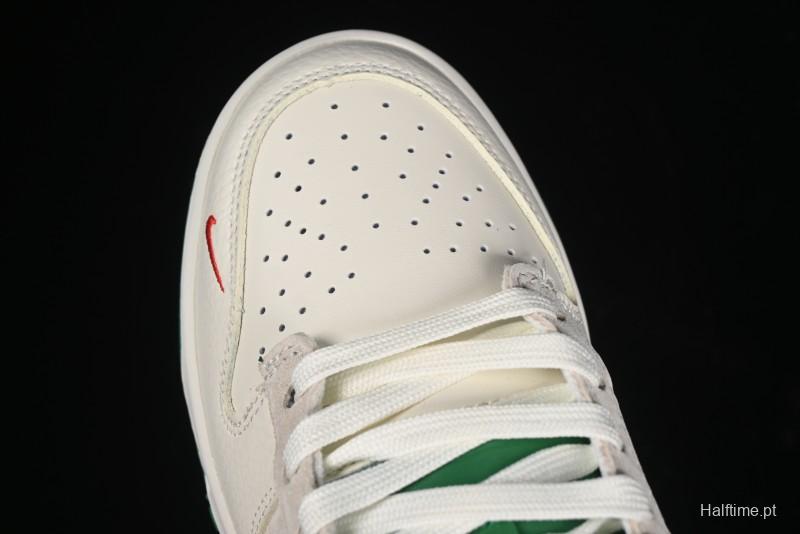 Nike SB Dunk Low Gucci Collaboration - Custom Patchwork Green Swoosh Anniversary Edition Low-Top Casual Skate Shoes - KK1688-053