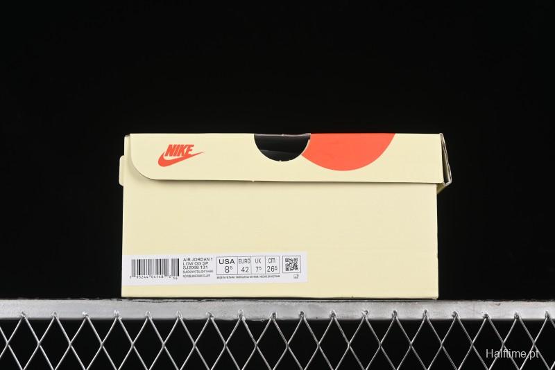 Nike Travis Scott x Fragment Design x Air Jordan 1 Low OG SP AJ1 Retro Sneakers - SJ2068-131