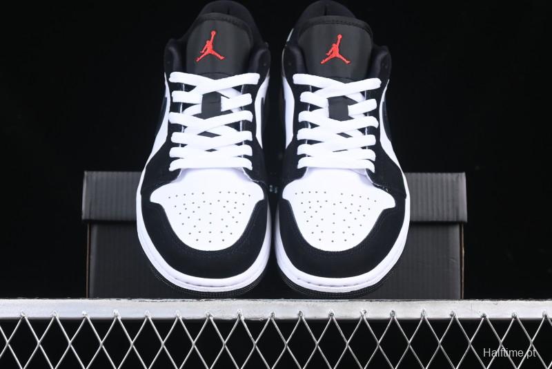 Nike Air Jordan 1 Low Retro Casual Sneakers with Black Swoosh - HF3148-106