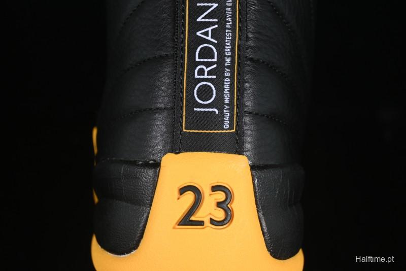 Nike Air Jordan 12 Retro Basketball Shoes in Black and Yellow - 130690-070