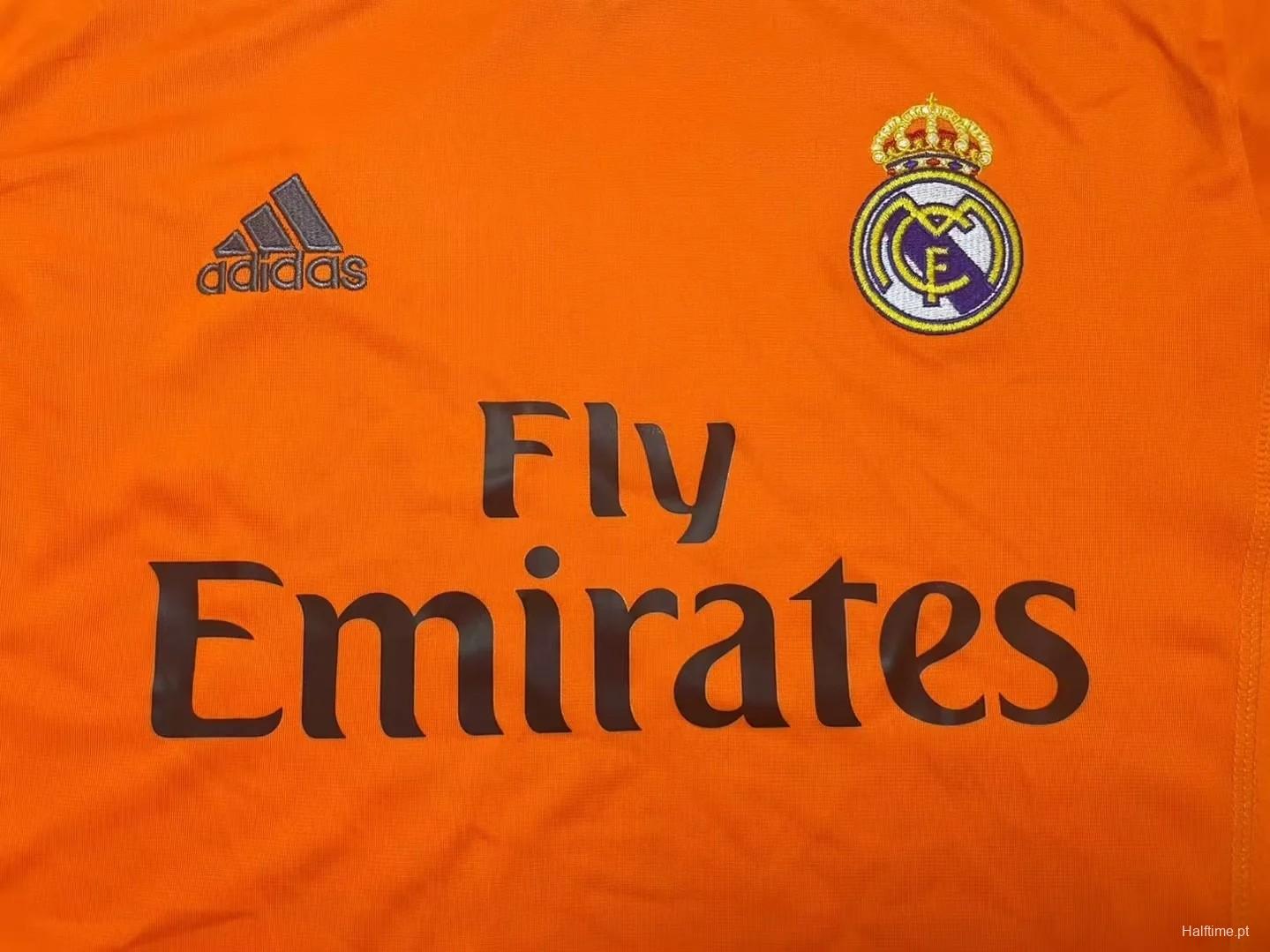 Retro 13/14 Real Madrid Third Orange Long Sleeve Jersey Worn By Ronaldo