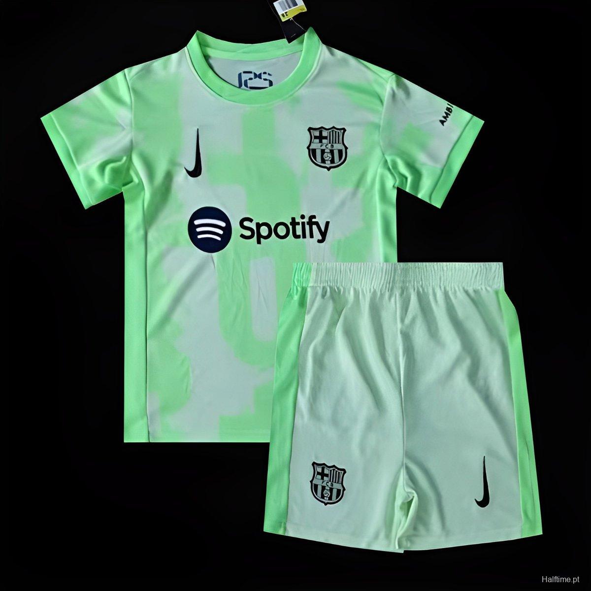 24/25 Kids Barcelona Third Green Jersey